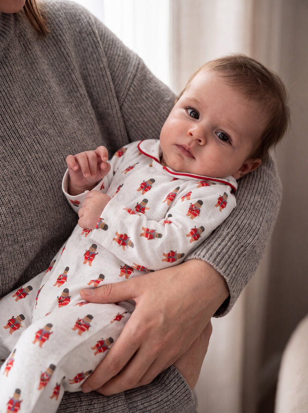 Guard Bear Footed Sleepsuit — Ivory