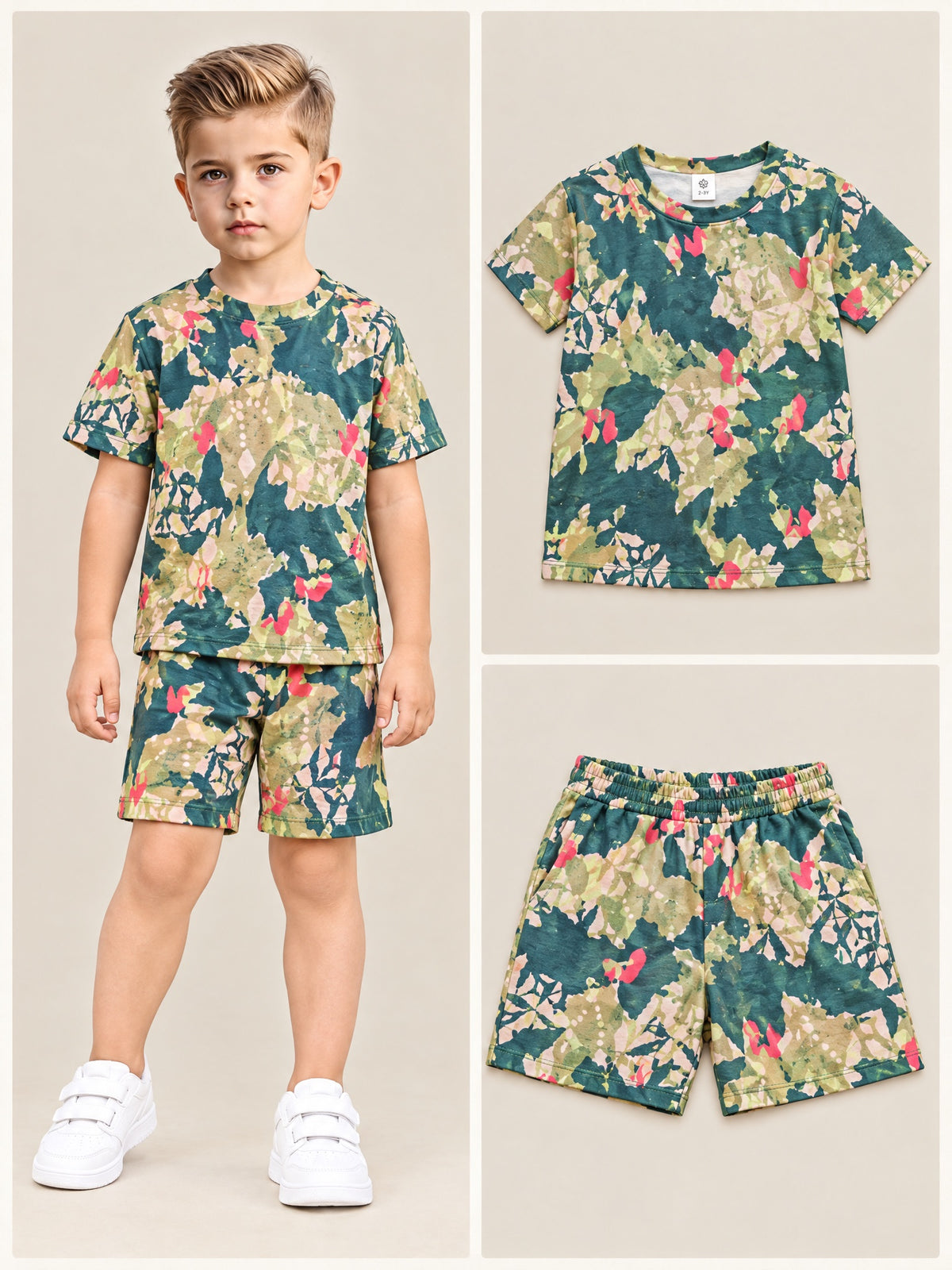 Jungle Leaf T-shirt and shorts set