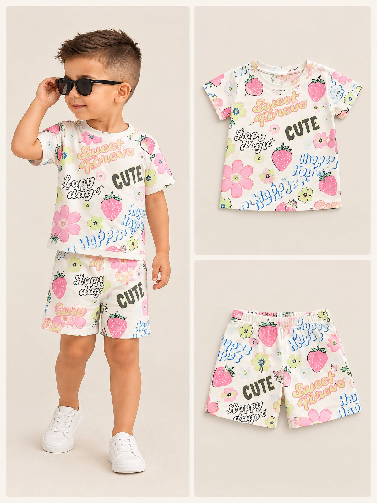 Strawberry Sweet T-shirt and shorts set